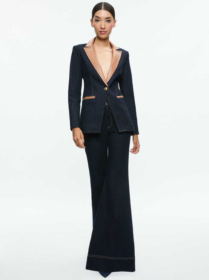BREANN FITTED BLAZER - DARK RINSE image 3 - Alice And Olivia