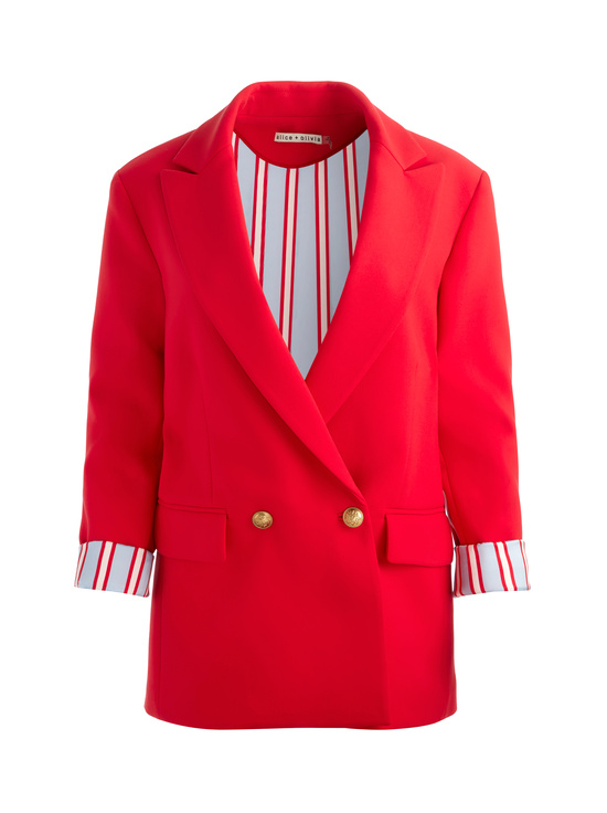 BRIGHT RUBY-ARIAS DOUBLE BREASTED BLAZER