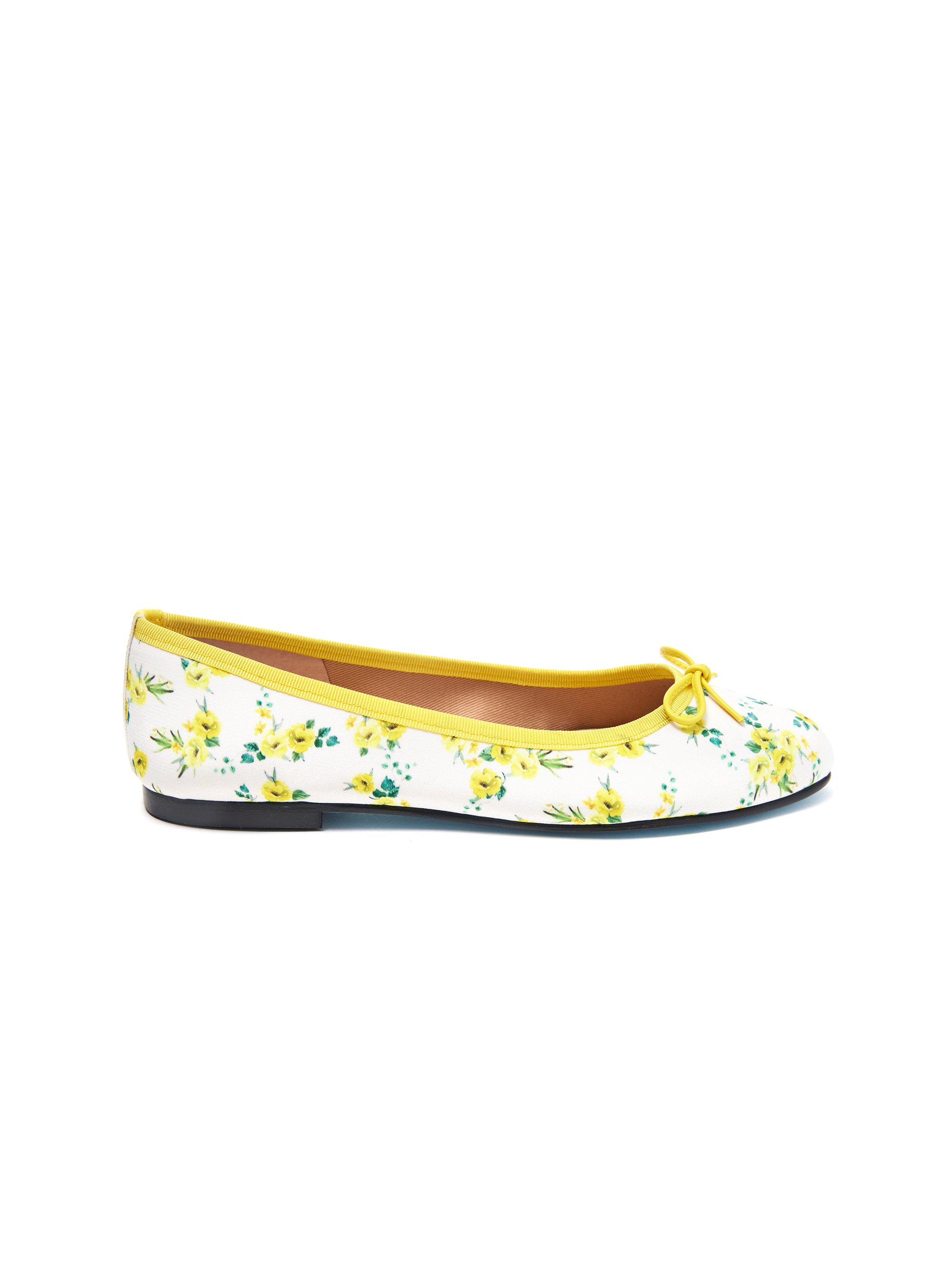 A+o X French Soles Ballet Flat In Yellow Floral | Alice And Olivia
