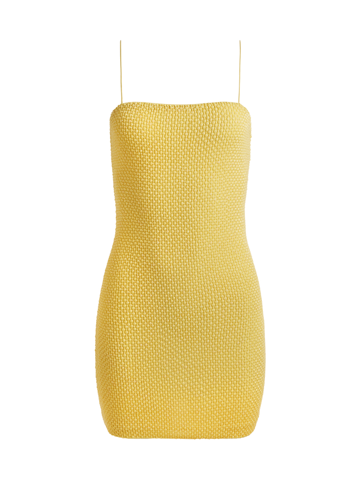 FIFI EMBELLISHED FITTED MINI CAMI DRESS - LEMON MERINGUE image 5 - Alice And Olivia