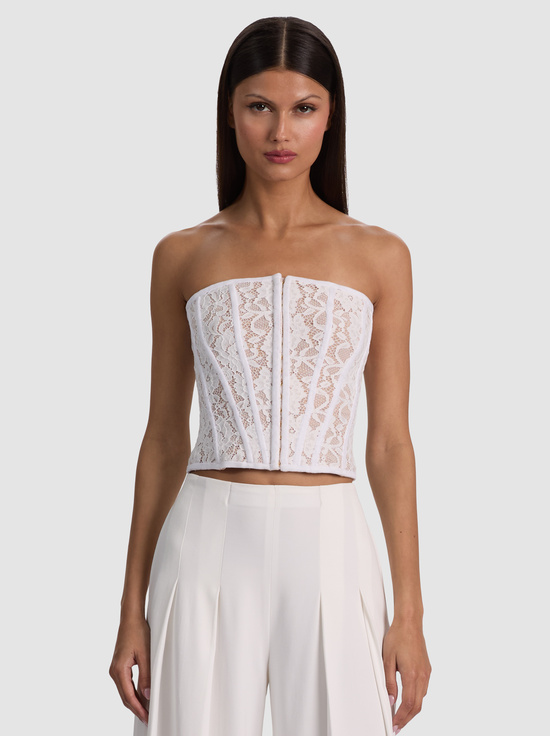 OFF WHITE/ALMOND-COSETTE LACE CORSET