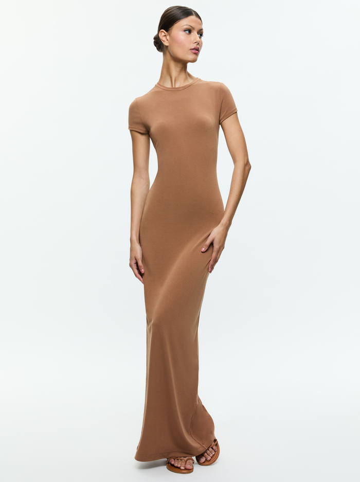 DELORA TWO WAY MAXI DRESS - CAMEL image 4 - Alice And Olivia