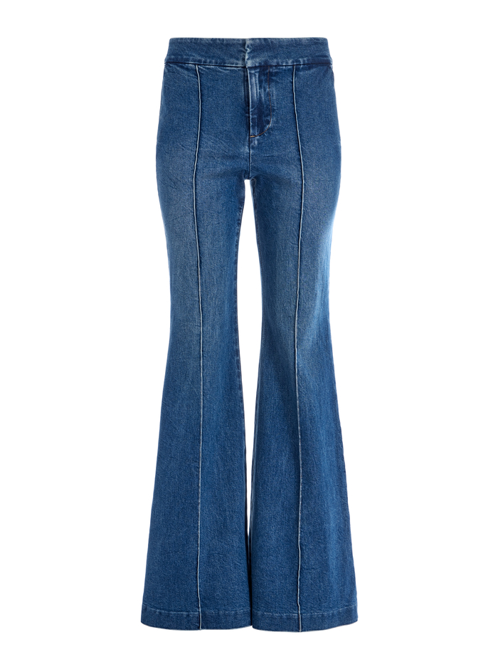 DYLAN HIGH WAISTED WIDE LEG JEAN - TRUE BLUES image 5 - Alice And Olivia