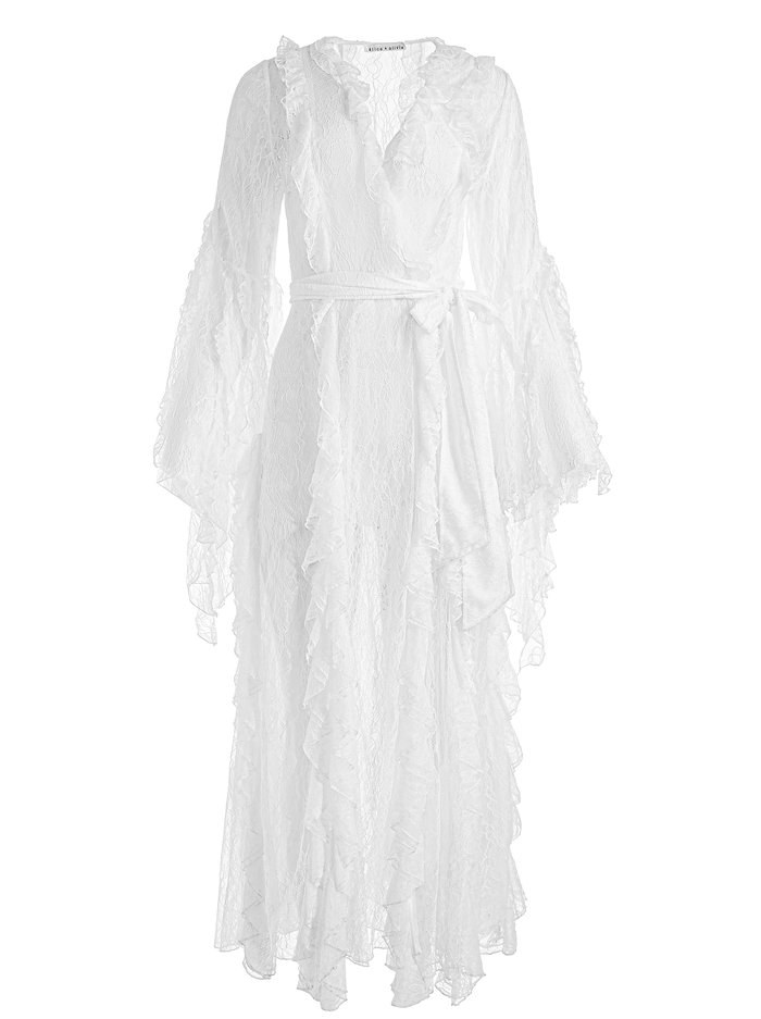 CHER RUFFLE MAXI ROBE - OFF WHITE image 5 - Alice And Olivia