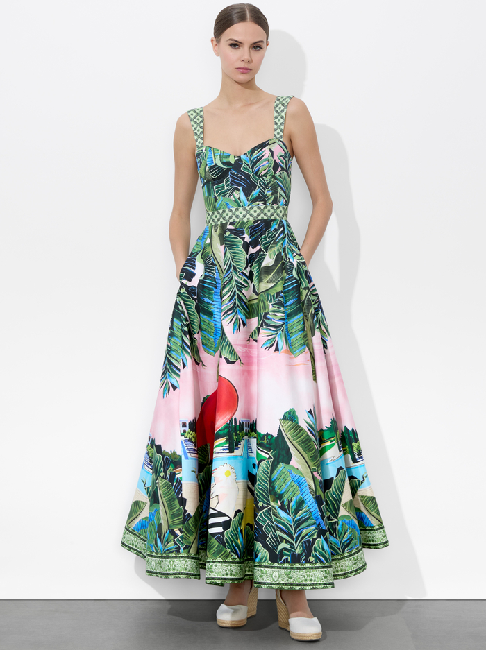 FIA FIT AND FLARE DRESS - PALM BEACH image 4 - Alice And Olivia