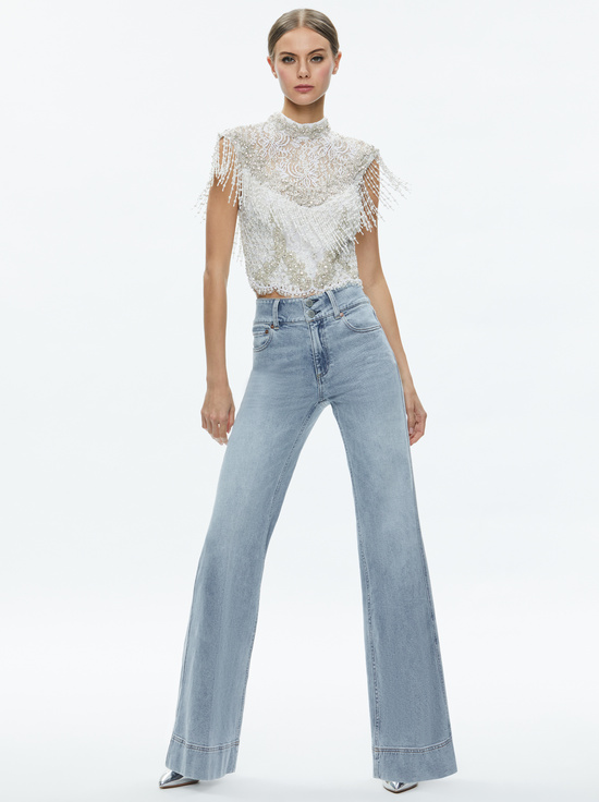 OFF WHITE-PRIA EMBELLISHED TOP