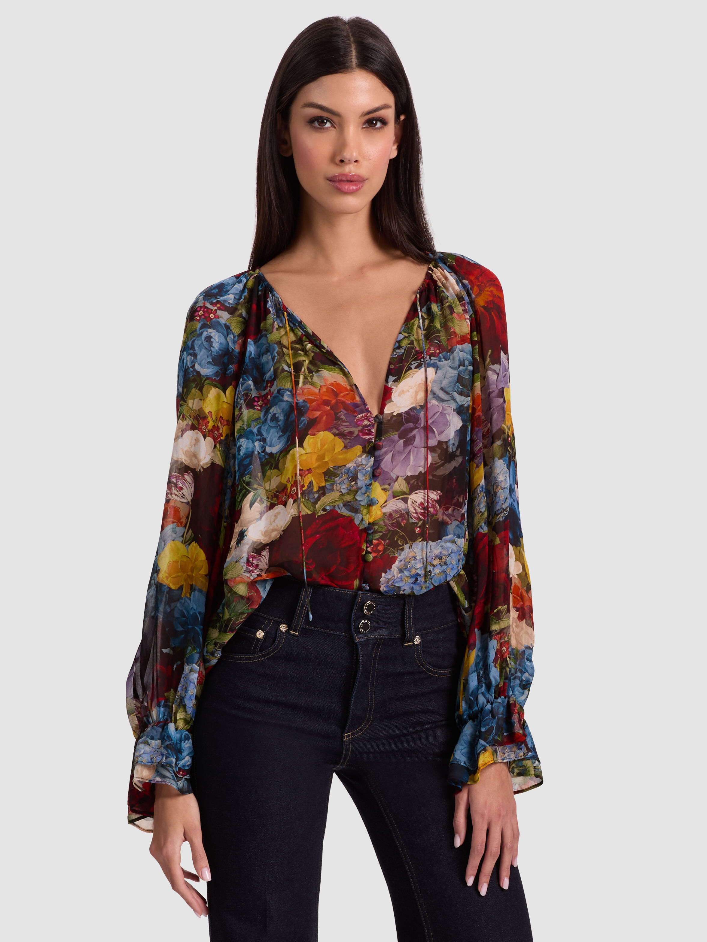 JOSEPHINE BLOUSE in FLOURISH SM | ALICE + OLIVIA