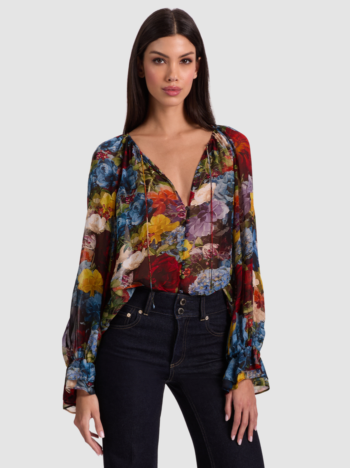 JOSEPHINE BLOUSE - FLOURISH SM - Alice And Olivia