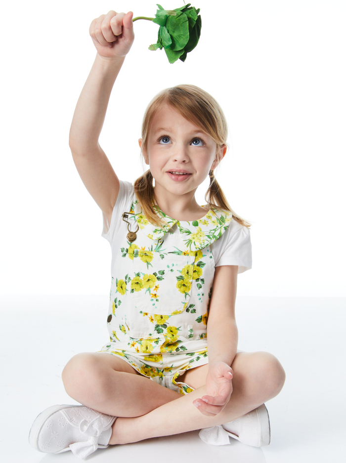 A+O x DOTTY DUNGAREES OVERALL SHORTS - DRIFTING BY FLORAL image 4 - Alice And Olivia