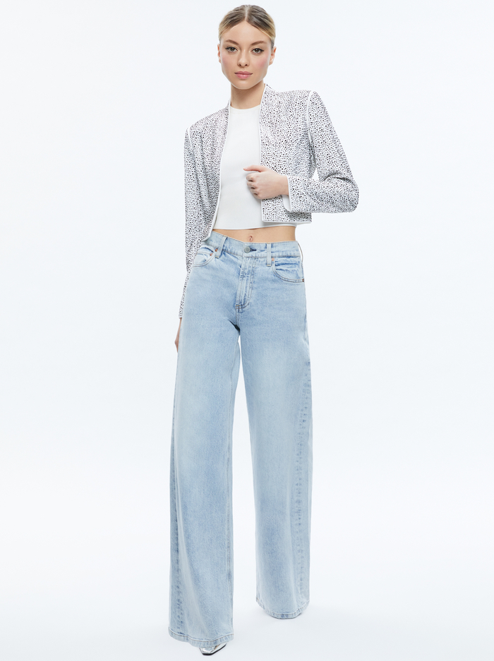 KALIA EMBELLISHED OPEN FRONT JACKET - OFF WHITE/SILVER image 4 - Alice And Olivia