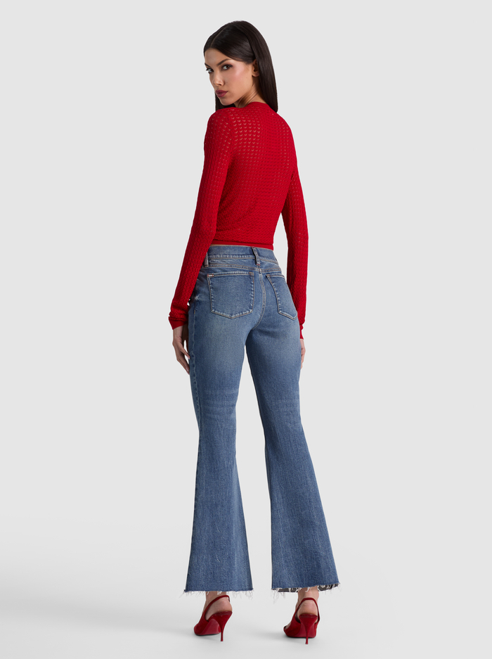 CARSON POINTELLE CARDIGAN - HIBISCUS image 3 - ALICE + OLIVIA