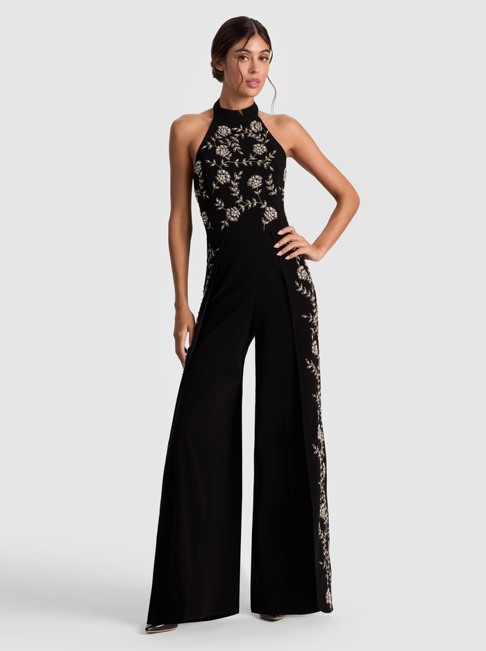GATZ EMBELLISHED JUMPSUIT - BLACK/MULTI image 4 - Alice And Olivia