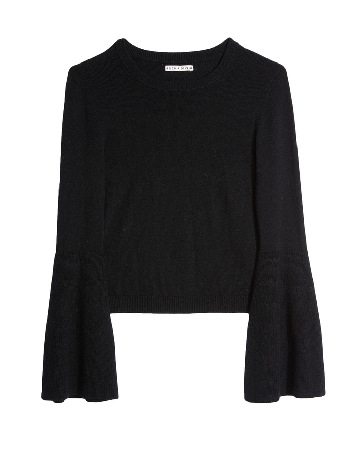 PARSON BELL SLEEVE PULLOVER - BLACK image 3 - Alice And Olivia