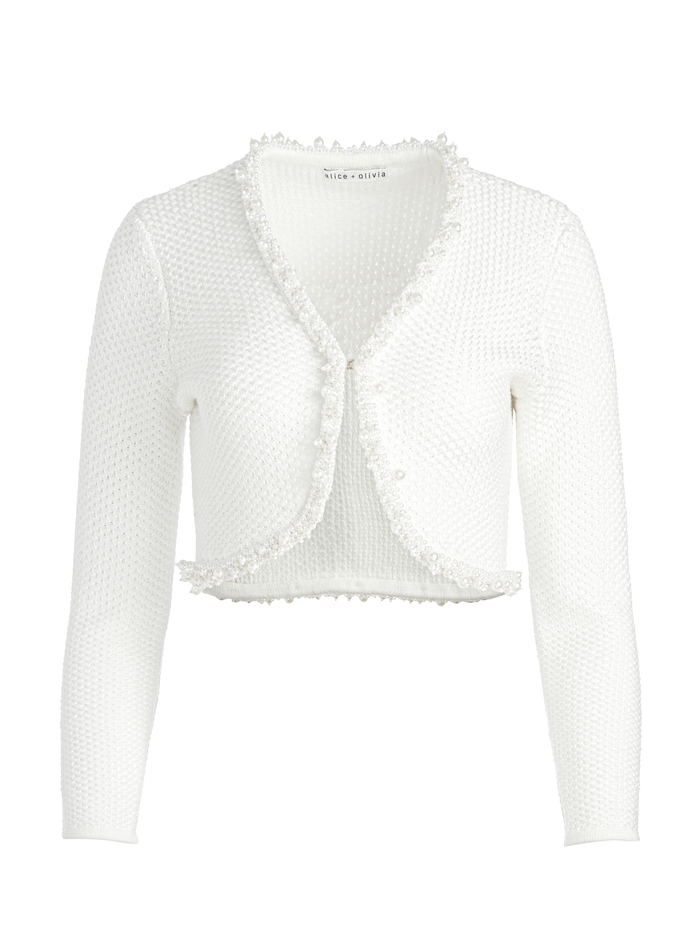 DUKE EMBELLISHED CARDIGAN - SOFT WHITE image 5 - Alice And Olivia