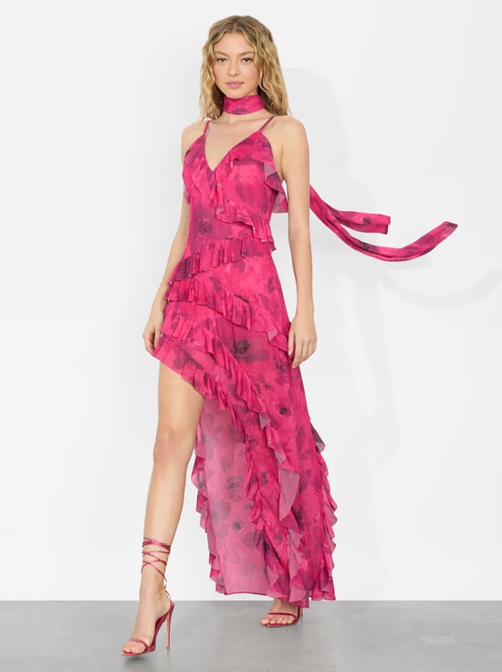 FLORAL FLING RASPBERRY-NELIA MAXI DRESS