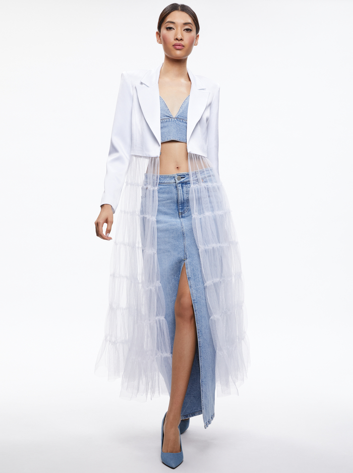 EVERLY TULLE BLAZER - WHITE image 2 - Alice And Olivia