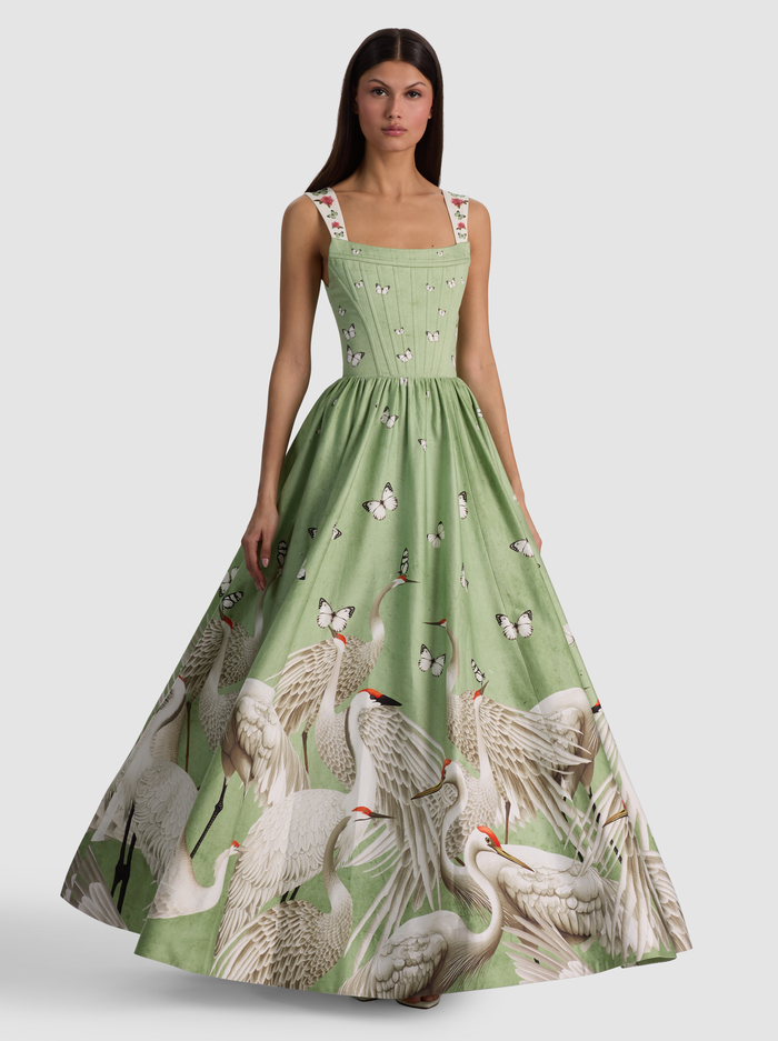 GUINEVERE BUSTIER MAXI DRESS - DRIFT LIGHT SAGE image 4 - ALICE + OLIVIA