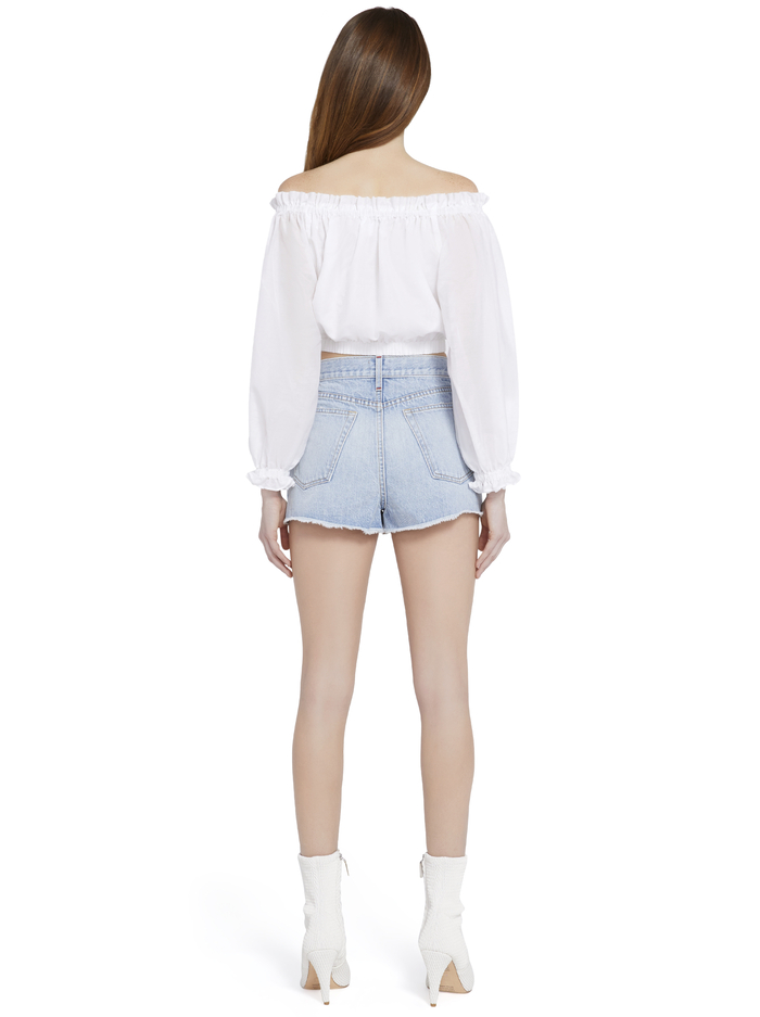 OLGA OFF THE SHOULDER CROP TOP - WHITE image 2 - Alice And Olivia