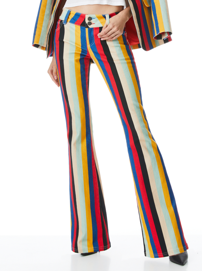 LOW RISE STACEY BELL - BOHEME STRIPE - Alice And Olivia