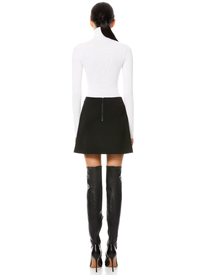LENNON SIDE ZIP MINI SKIRT - BLACK image 1 - Alice And Olivia