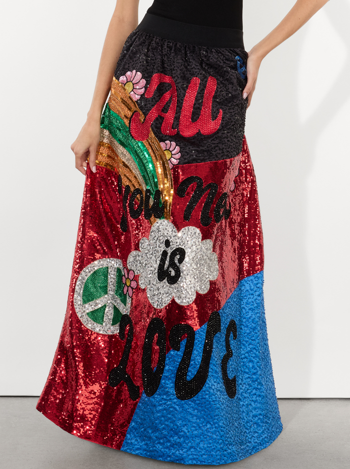 A+O X THE BEATLES TINA BALLGOWN SKIRT - ALL YOU NEED IS LOVE image 1 - Alice And Olivia