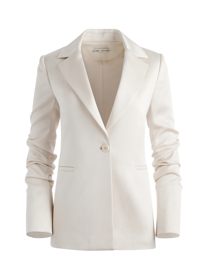 PAILEY FITTED NOTCH COLLAR BLAZER - CHAMPAGNE image 5 - Alice And Olivia