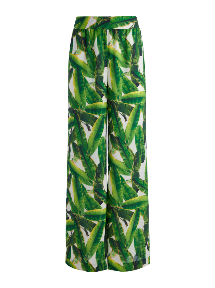 RUSSELL HIGH WAISTED SMOCKED WAISTBAND PANT - SUN PALM OFF WHITE image 5 - Alice And Olivia