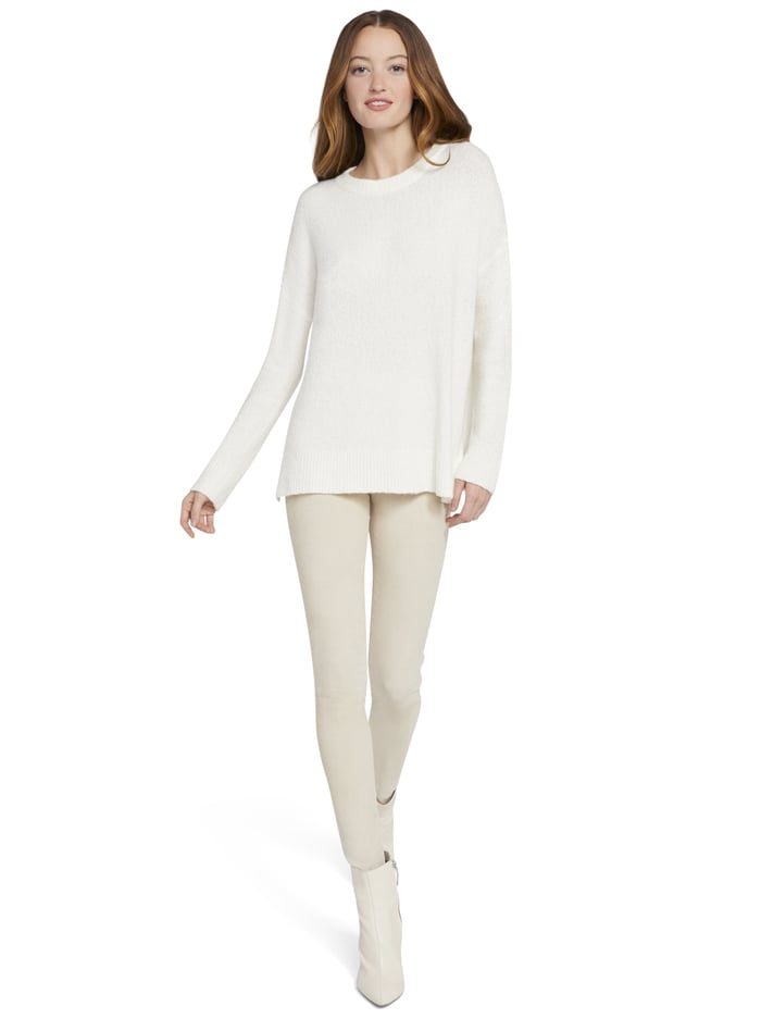 DENISE PULLOVER WITH SIDE SLITS - SOFT WHITE image 5 - Alice And Olivia