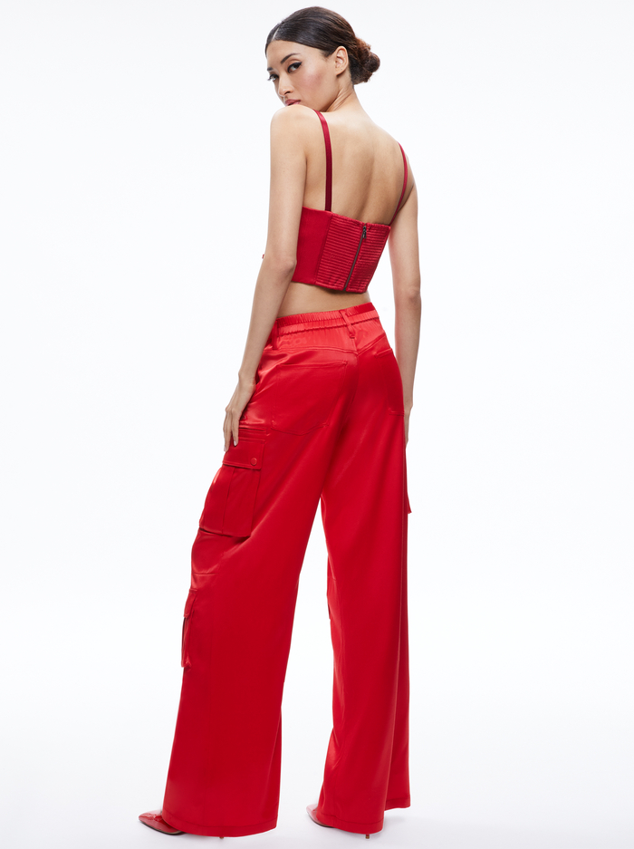 JOETTE LOW RISE CARGO PANT - PERFECT RUBY image 1 - Alice And Olivia