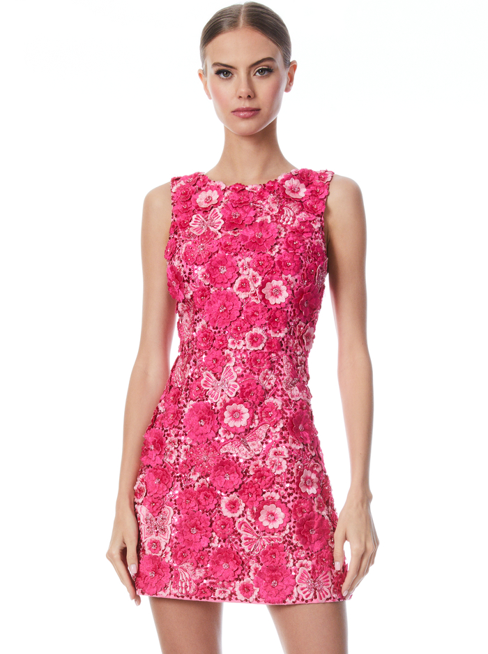LINDSEY EMBELLISHED MINI GOWN - CANDY MULTI image 2 - Alice And Olivia