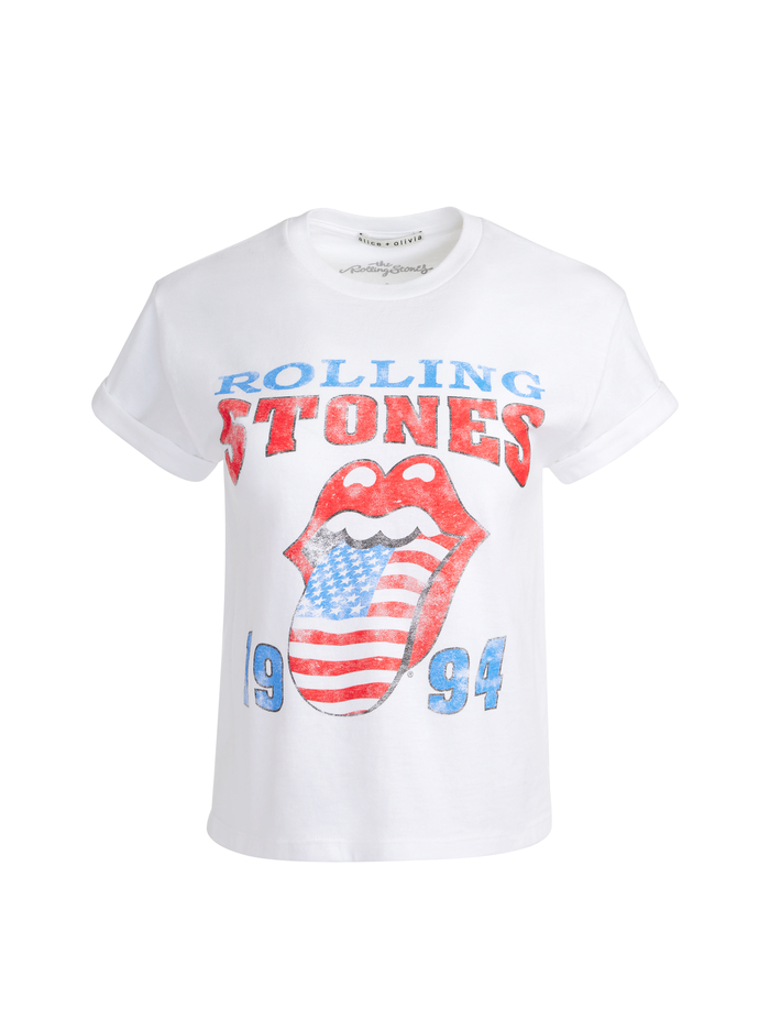 SHIRA TEE - WHITE/MULTI image 5 - Alice And Olivia
