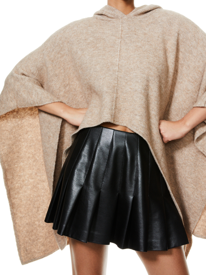ZANDRA HOODED PULLOVER PONCHO - OATMEAL image 3 - Alice And Olivia
