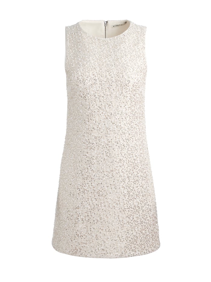 CADE EMBELLISHED TWEED MINI DRESS - OFF WHITE image 5 - Alice And Olivia