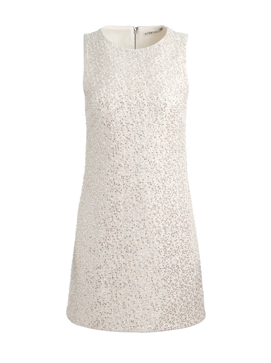 OFF WHITE-CADE EMBELLISHED TWEED MINI DRESS