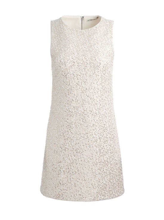 OFF WHITE-CADE EMBELLISHED TWEED MINI DRESS