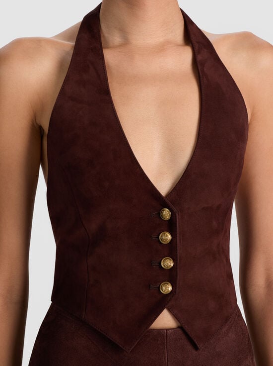 DARK CHOCOLATE-CROSBY SUEDE VEST