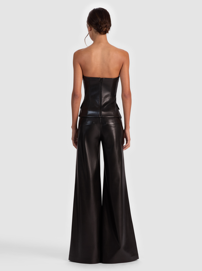 MADISON VEGAN BUSTIER TOP - BLACK image 2 - Alice And Olivia