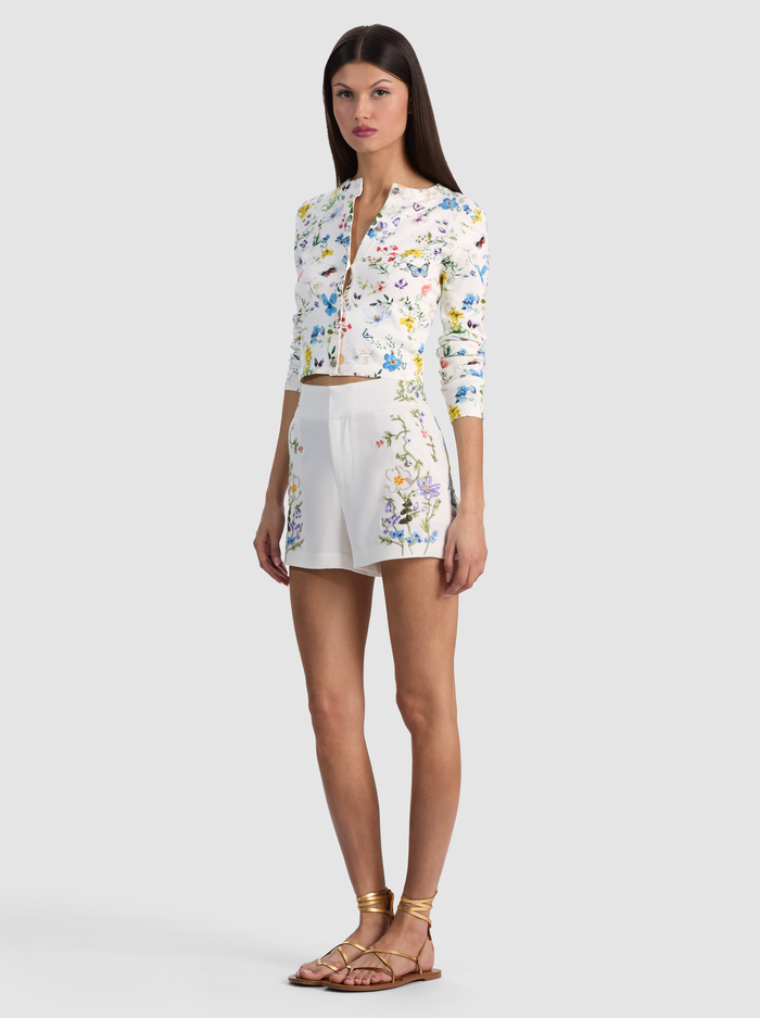 CADY EMBROIDERED SHORT - TWISTING VINES OFF WHITE image 5 - ALICE + OLIVIA