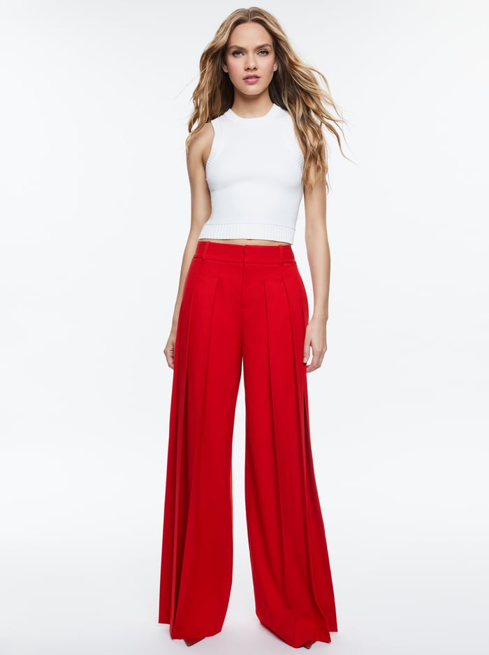 SIMON TROUSER - RED APPLE image 4 - Alice And Olivia