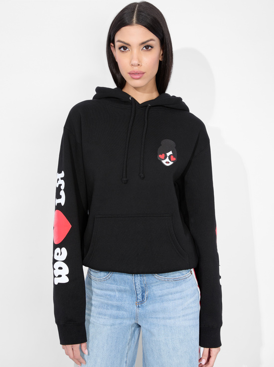 BLACK-WE HEART LA HOODIE