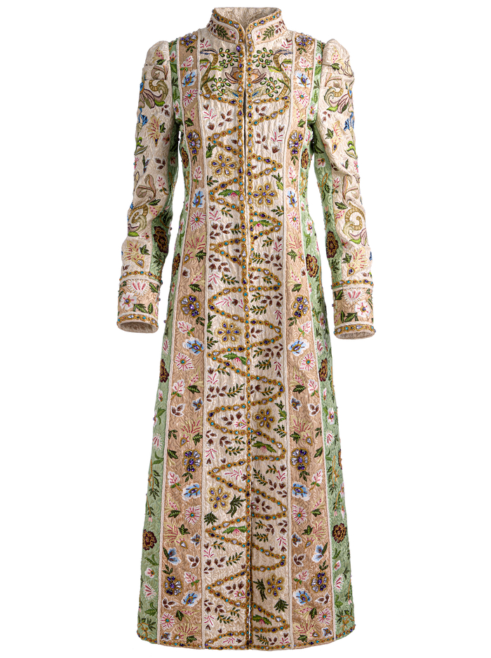THOMAS EMBELLISHED COAT - CHAMPAGNE/MULTI image 6 - ALICE + OLIVIA