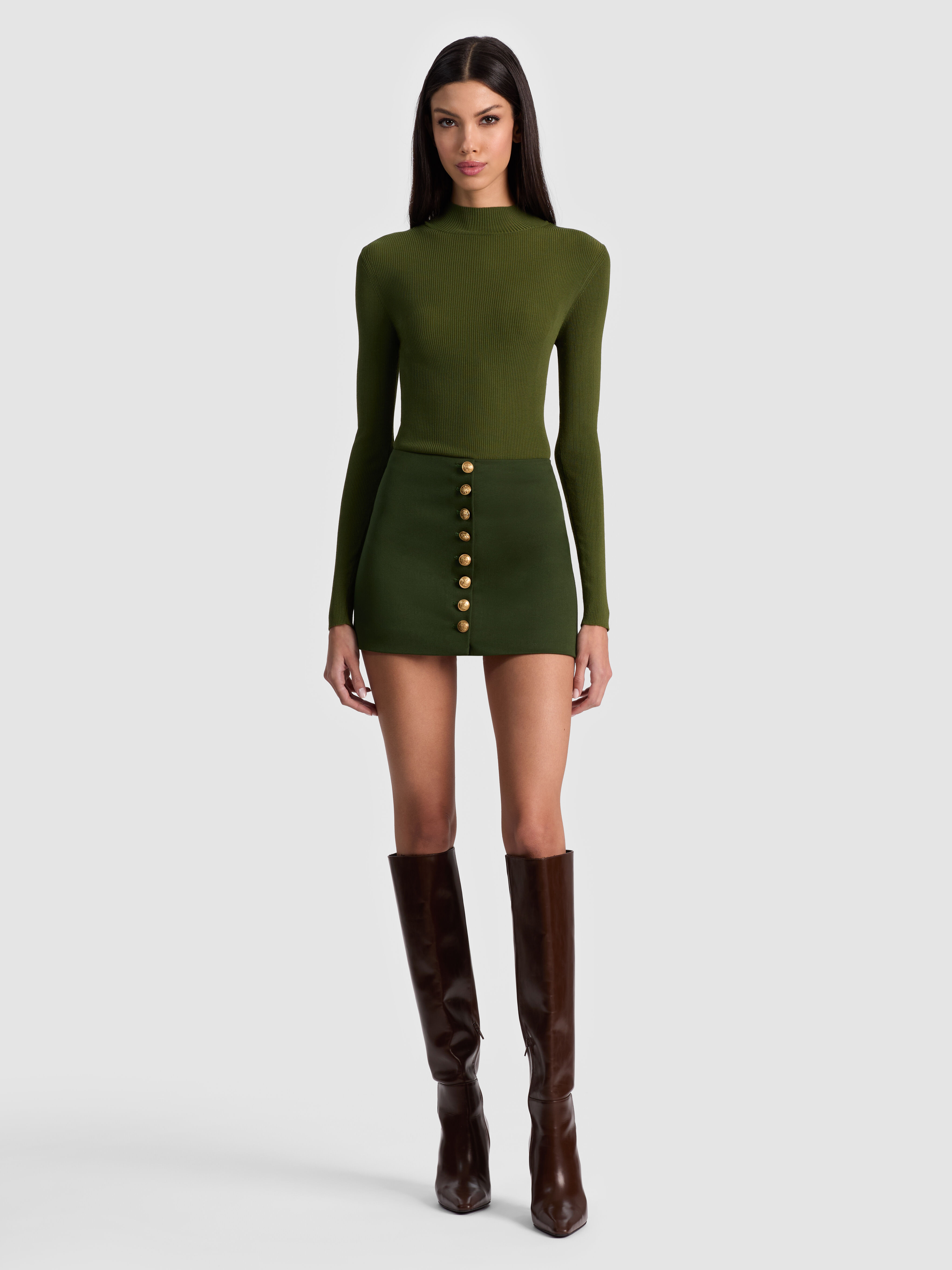 LAVERA VEGAN LEATHER JUMPSUIT in BLACK | ALICE + OLIVIA