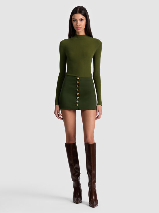 DARK OLIVE-RUBI MINI SKIRT