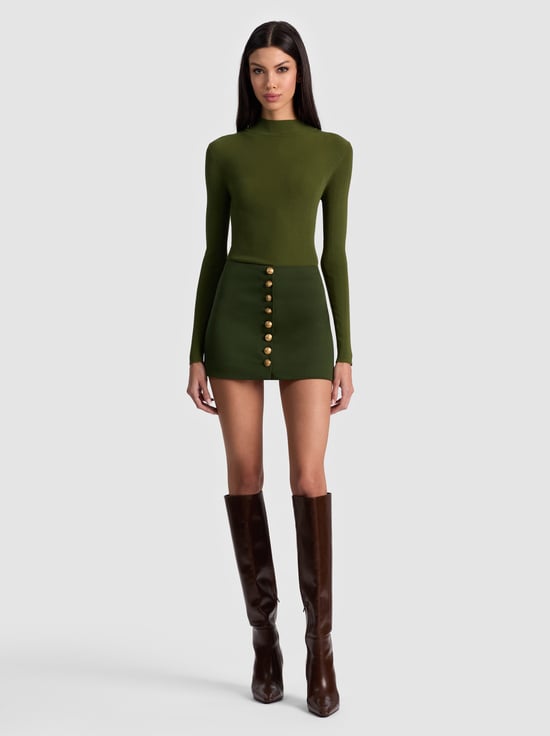 DARK OLIVE-RUBI MINI SKIRT