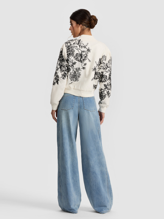 BLOOMING WILD OFF WHITE-KERI VARSITY JACKET