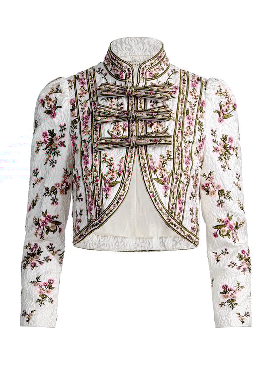 OFF WHITE/MULTI-ILARIA EMBROIDERED JACKET