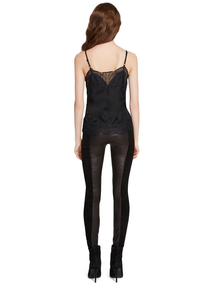 SONDRA LACE TRIM SLIP TANK - BLACK image 1 - ALICE + OLIVIA