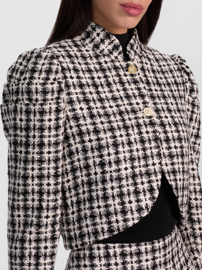 ILARIA CROPPED JACKET - BLACK/OFF WHITE image 3 - ALICE + OLIVIA