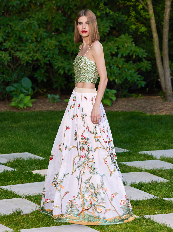 CATRINA EMBELLISHED GOWN MAXI SKIRT - CHAMPAGNE/MULTI image 6 - Alice And Olivia