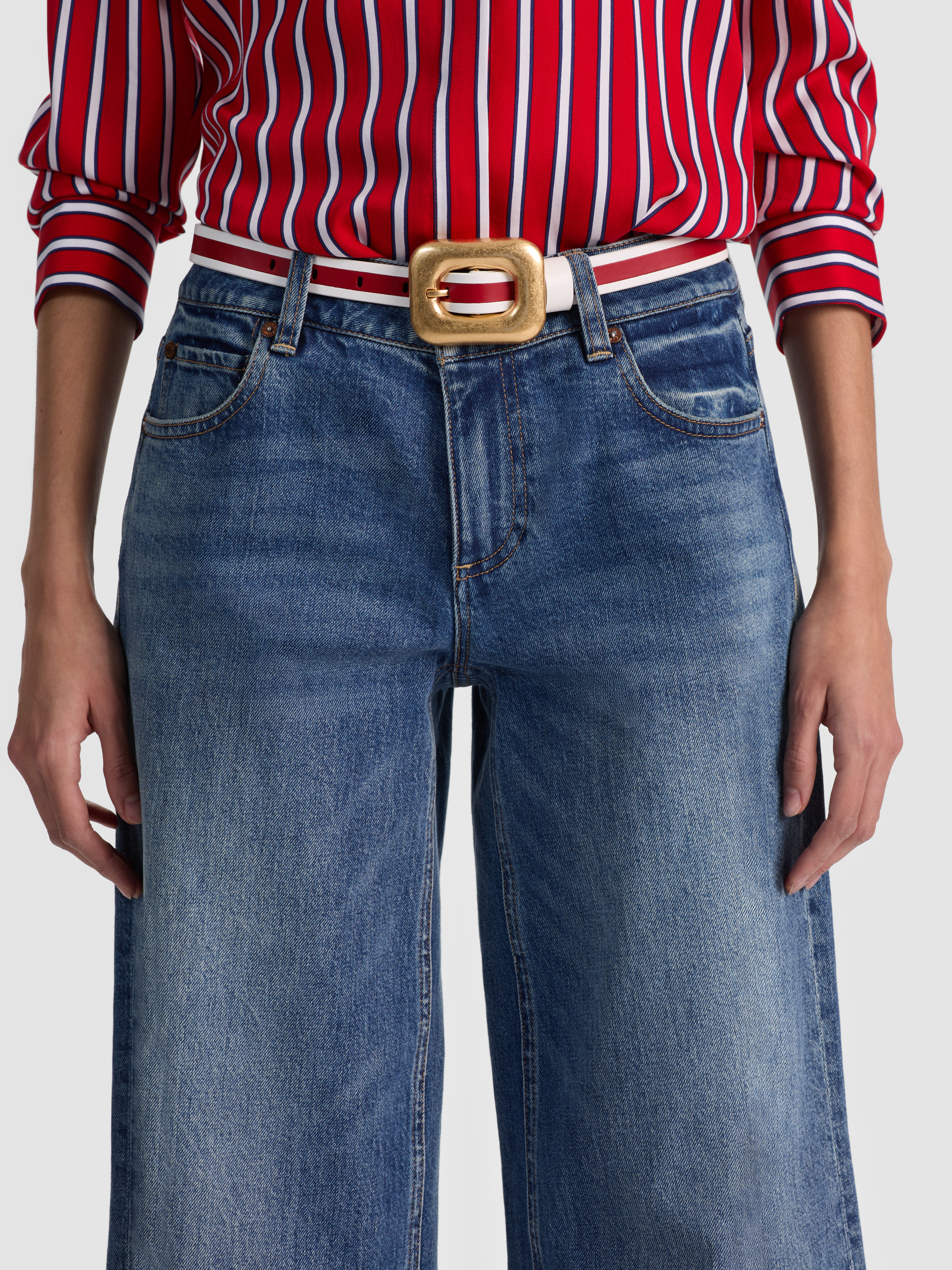 LETTY BELT in OFF WHITE/CHILI PEPPER | ALICE + OLIVIA